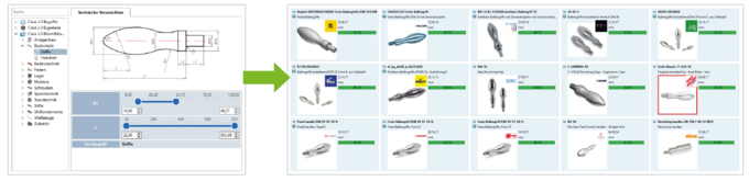 Ricerca intelligente di dati CAD con filter assistant